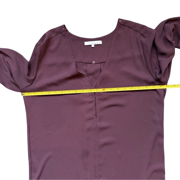 Monk and Lou Burgundy Shift Mini Dress Size S Minimalist Office Business Work - Picture 6 of 7